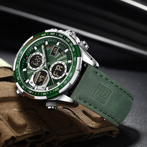 Relógio masculino navi force digital com pulseira em couro