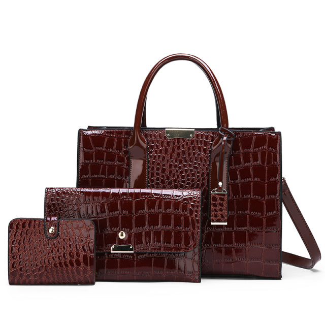 Bolsa feminina modelo nelly + 2 carteiras de brinde - combo