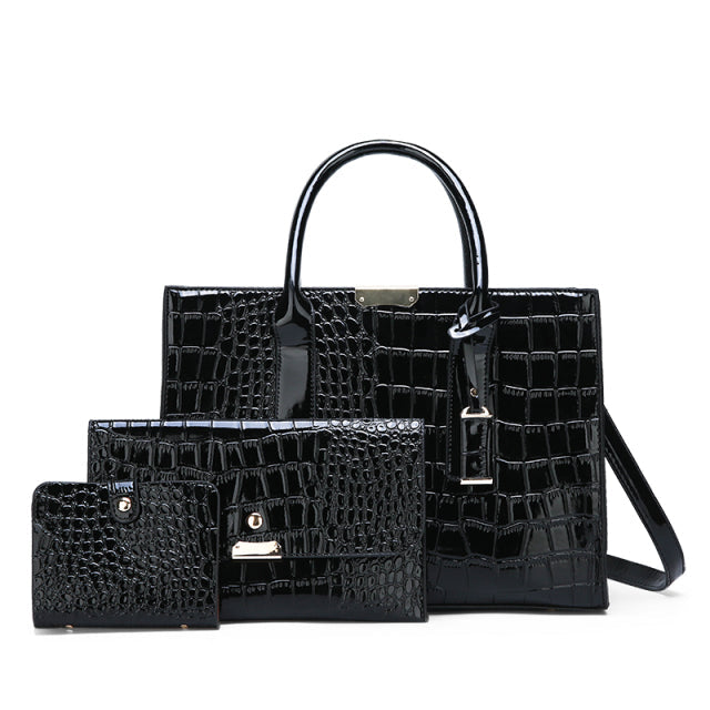 Bolsa feminina modelo nelly + 2 carteiras de brinde - combo